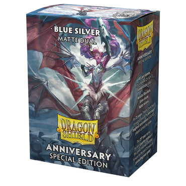 Dragon Shield Matte Dual Sleeves – Anniversary Special Edition: Cobalt & Silver