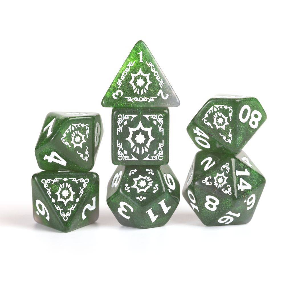 Sirius Dice - D&D Adventure Dice - Cleric - Green