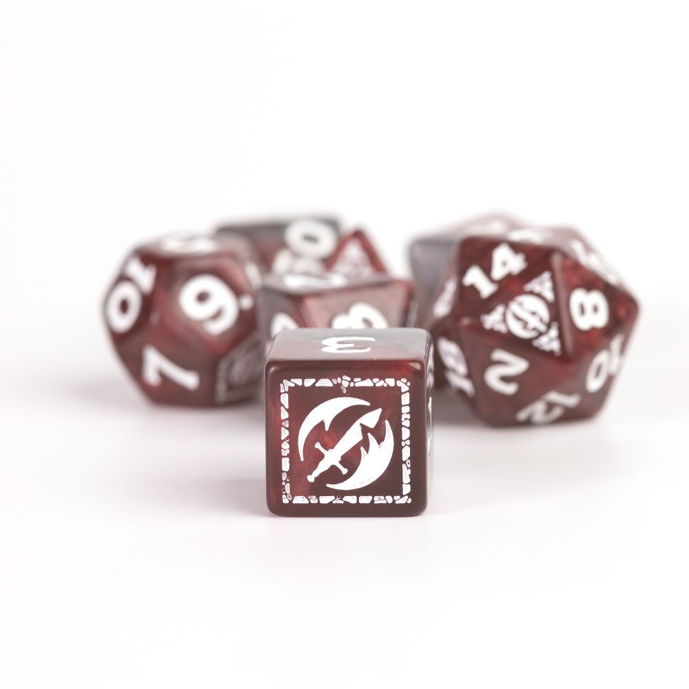 Sirius Dice - D&D Adventure Dice - Fighter - Red