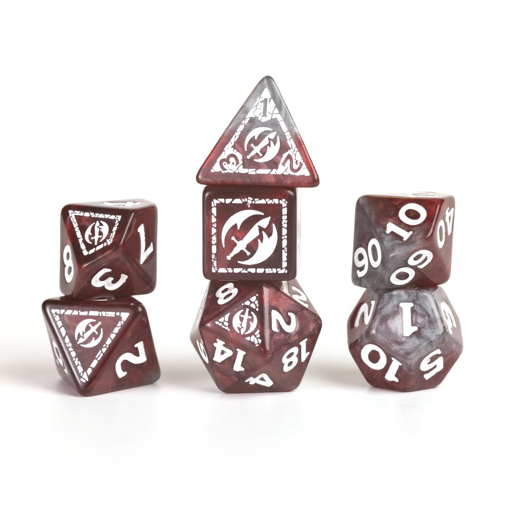 Sirius Dice - D&D Adventure Dice - Fighter - Red