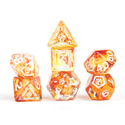 Sirius Dice - D&D Adventure Dice - Sorcerer - Orange