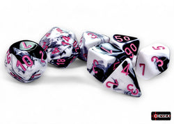 CHX26469 Gemini Black-White/pink Polyhedral 7-Dice Set