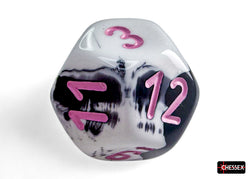 CHX26469 Gemini Black-White/pink Polyhedral 7-Dice Set