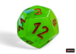 CHX26470 Gemini Plasma Green-Teal/orange Luminary Polyhedral 7-Dice Set