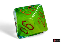 CHX26470 Gemini Plasma Green-Teal/orange Luminary Polyhedral 7-Dice Set