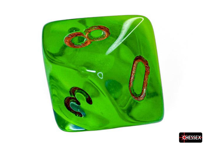 CHX26470 Gemini Plasma Green-Teal/orange Luminary Polyhedral 7-Dice Set