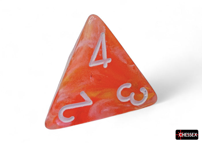 CHX 27553 Festive Dahlia/white Luminary Polyhedral 7-Dice Set