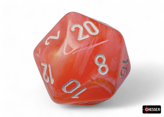 CHX 27553 Festive Dahlia/white Luminary Polyhedral 7-Dice Set