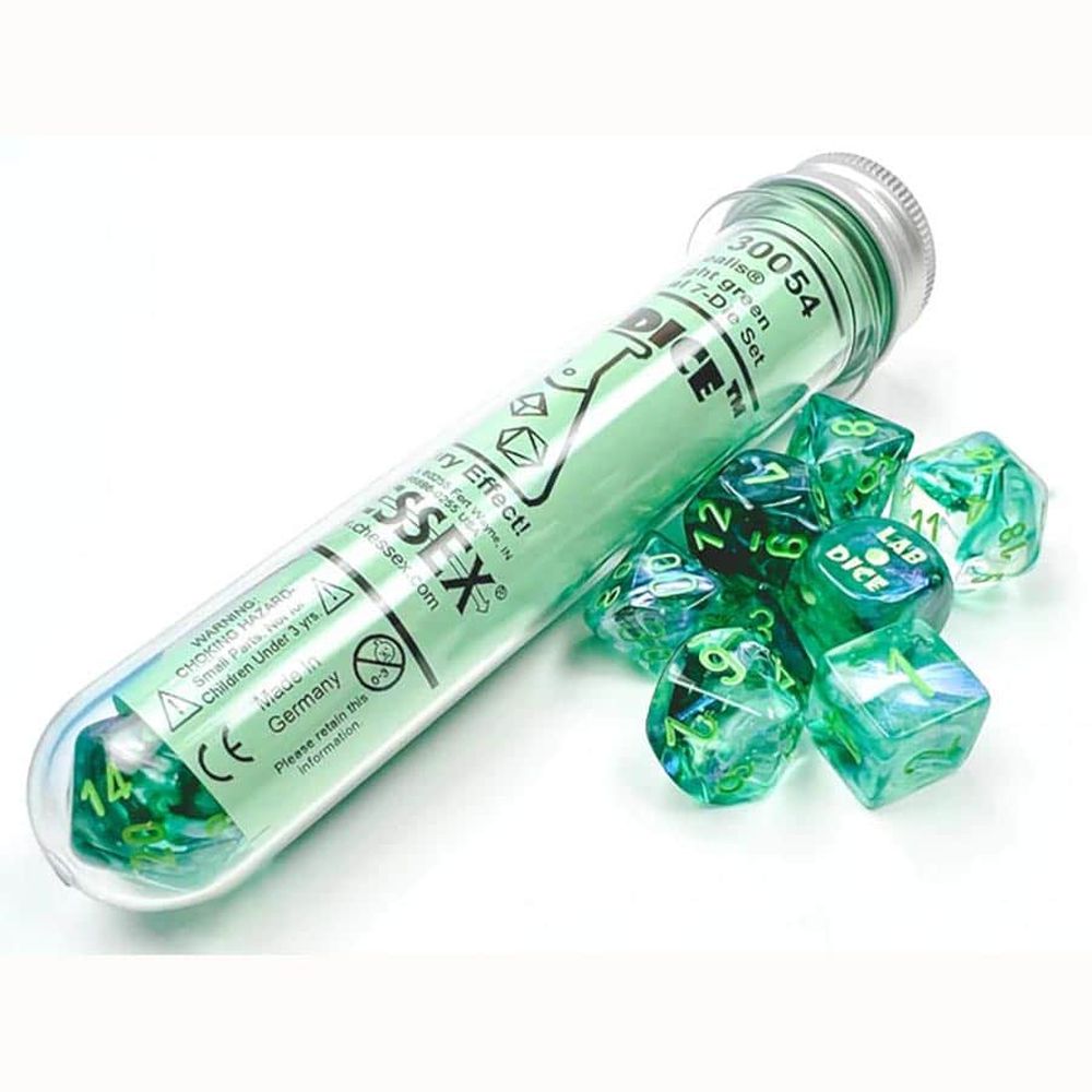 CHX27595 Borealis Kelp/light green Luminary Polyhedral 7-Dice Set