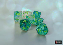CHX27595 Borealis Kelp/light green Luminary Polyhedral 7-Dice Set
