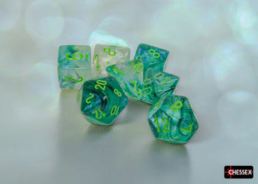 CHX27595 Borealis Kelp/light green Luminary Polyhedral 7-Dice Set