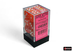 CHX 27753 Festive Dahlia/white 16mm d6 Dice Block 12 dice set