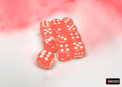 CHX 27753 Festive Dahlia/white 16mm d6 Dice Block 12 dice set