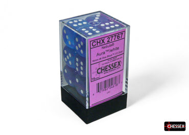 CHX 27767 Nebula Aura/white Luminary 16mm d6 Dice Block 12 dice set