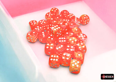 CHX 27953 Festive Dahlia/white Luminary 12mm d6 Dice Block 36 dice set