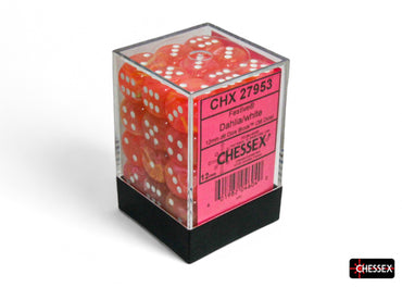 CHX 27953 Festive Dahlia/white Luminary 12mm d6 Dice Block 36 dice set