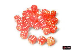 CHX 27953 Festive Dahlia/white Luminary 12mm d6 Dice Block 36 dice set