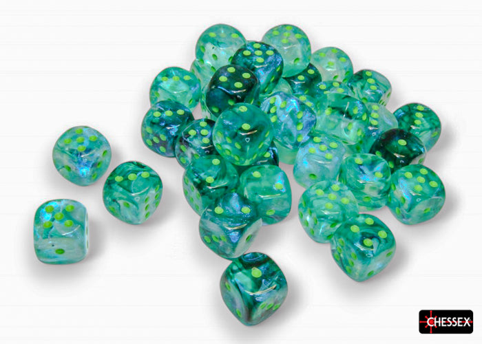 CHX 27995 Borealis Kelp/light green Luminary 12mm d6 Dice Block 36 dice set