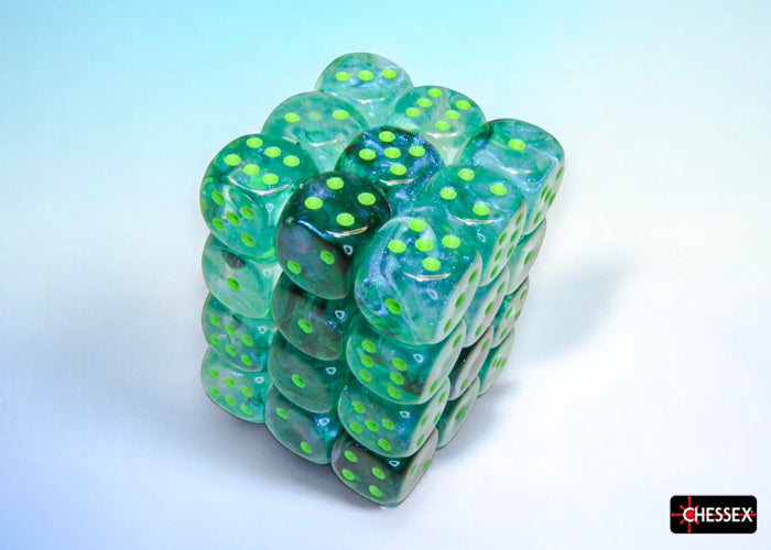 CHX 27995 Borealis Kelp/light green Luminary 12mm d6 Dice Block 36 dice set