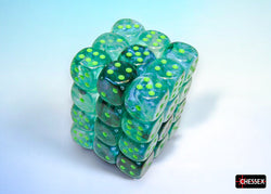 CHX 27995 Borealis Kelp/light green Luminary 12mm d6 Dice Block 36 dice set