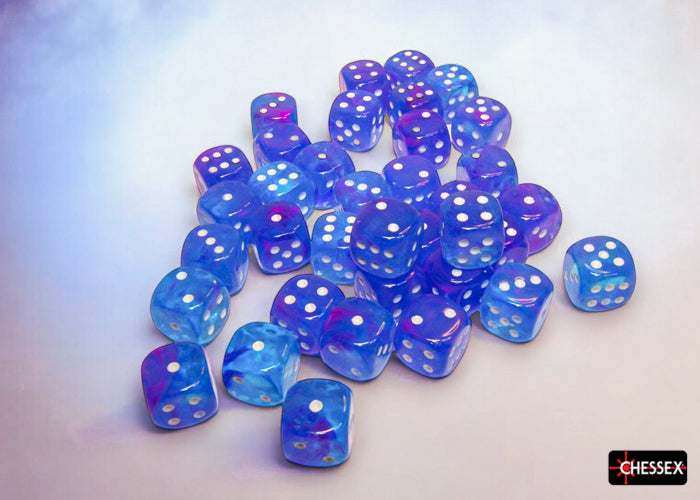 CHX 27967 Nebula Aura/white Luminary 12mm d6 Dice Block 36 dice set
