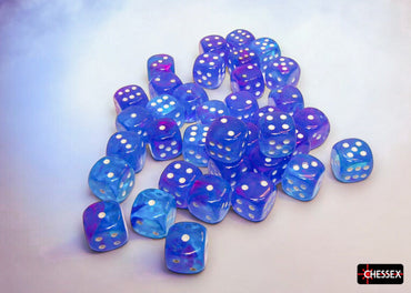 CHX 27967 Nebula Aura/white Luminary 12mm d6 Dice Block 36 dice set