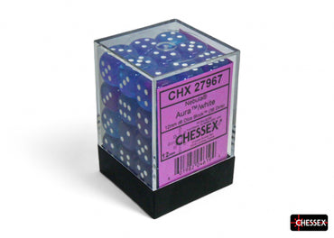 CHX 27967 Nebula Aura/white Luminary 12mm d6 Dice Block 36 dice set