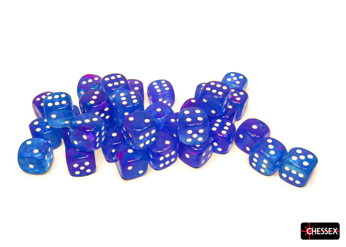 CHX 27967 Nebula Aura/white Luminary 12mm d6 Dice Block 36 dice set