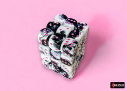 CHX 26869 Gemini Black-White/pink 12mm d6 Dice Block 36 dice set