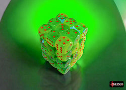 CHX 26870 Gemini Plasma Green-Teal/orange Luminary 12mm d6 Dice Block 36 dice set