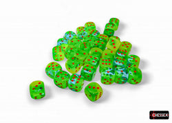 CHX 26870 Gemini Plasma Green-Teal/orange Luminary 12mm d6 Dice Block 36 dice set