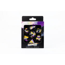 Fanroll: 16mm Pride Sharp Edge Silicone Rubber Poly Dice Set: Nonbinary