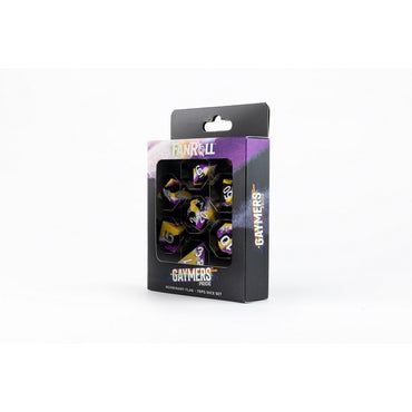 Fanroll: 16mm Pride Sharp Edge Silicone Rubber Poly Dice Set: Nonbinary