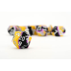 Fanroll: 16mm Pride Sharp Edge Silicone Rubber Poly Dice Set: Nonbinary