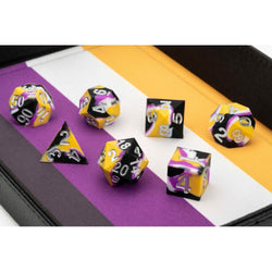 Fanroll: 16mm Pride Sharp Edge Silicone Rubber Poly Dice Set: Nonbinary