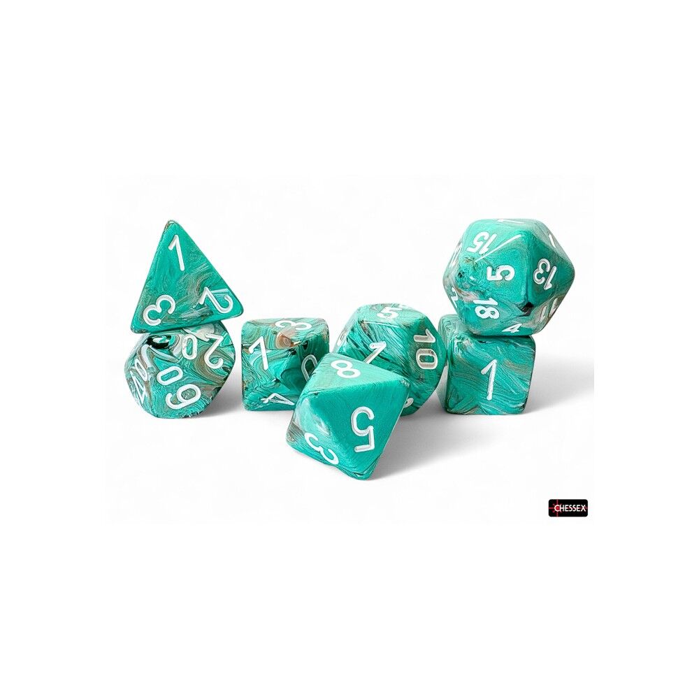 CHX 22403 Marble Mega-hedral Oxi-Copper/white 7-Die Set