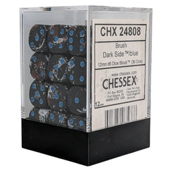 CHX 24808 Brush Dark Side/blue 12mm d6 Dice Block (36 dice)