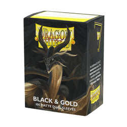 Dragon Shield Matte Dual Sleeves – Black & Gold