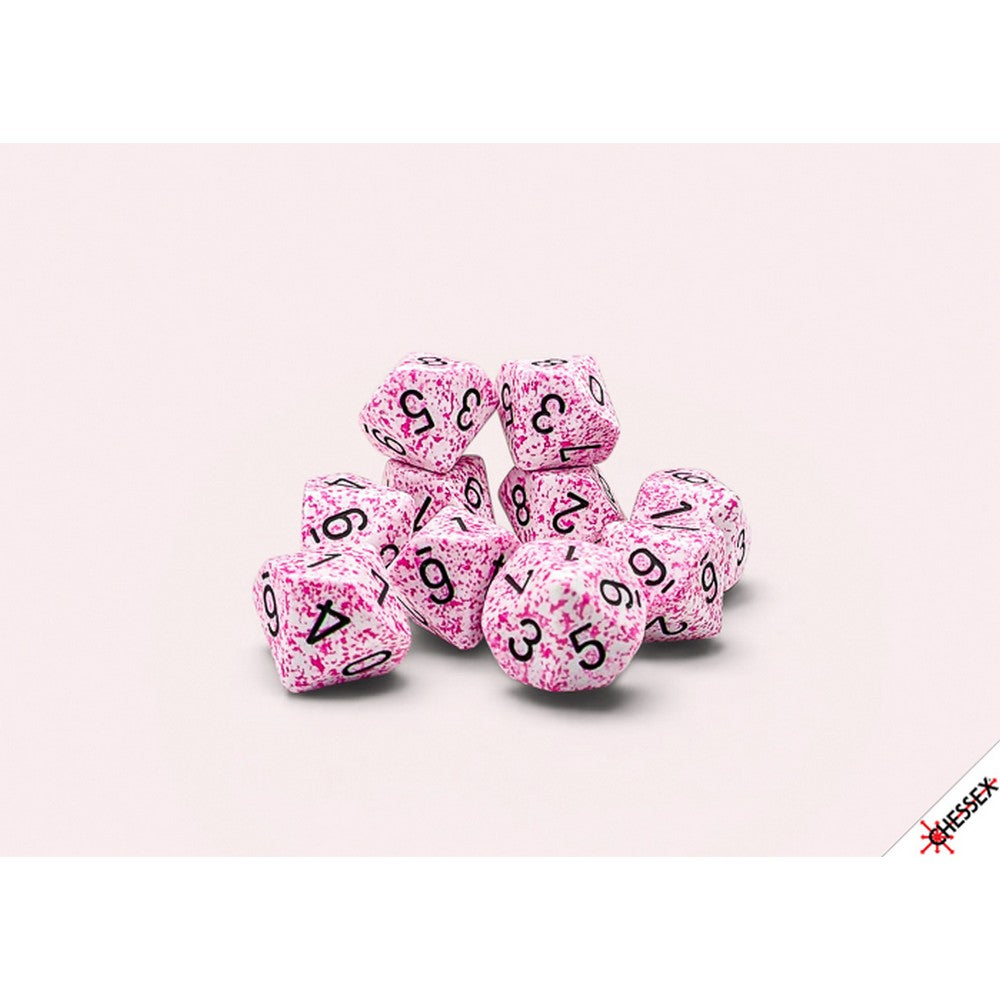 CHX 25154 Speckled Pink Set of Ten d10s
