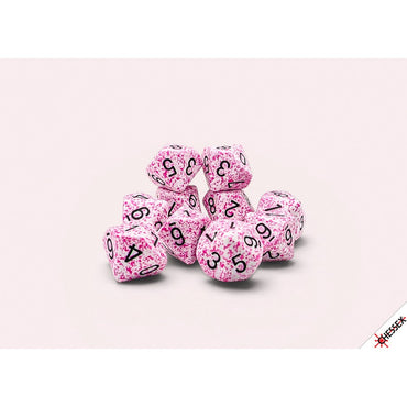 CHX 25154 Speckled Pink Set of Ten d10s