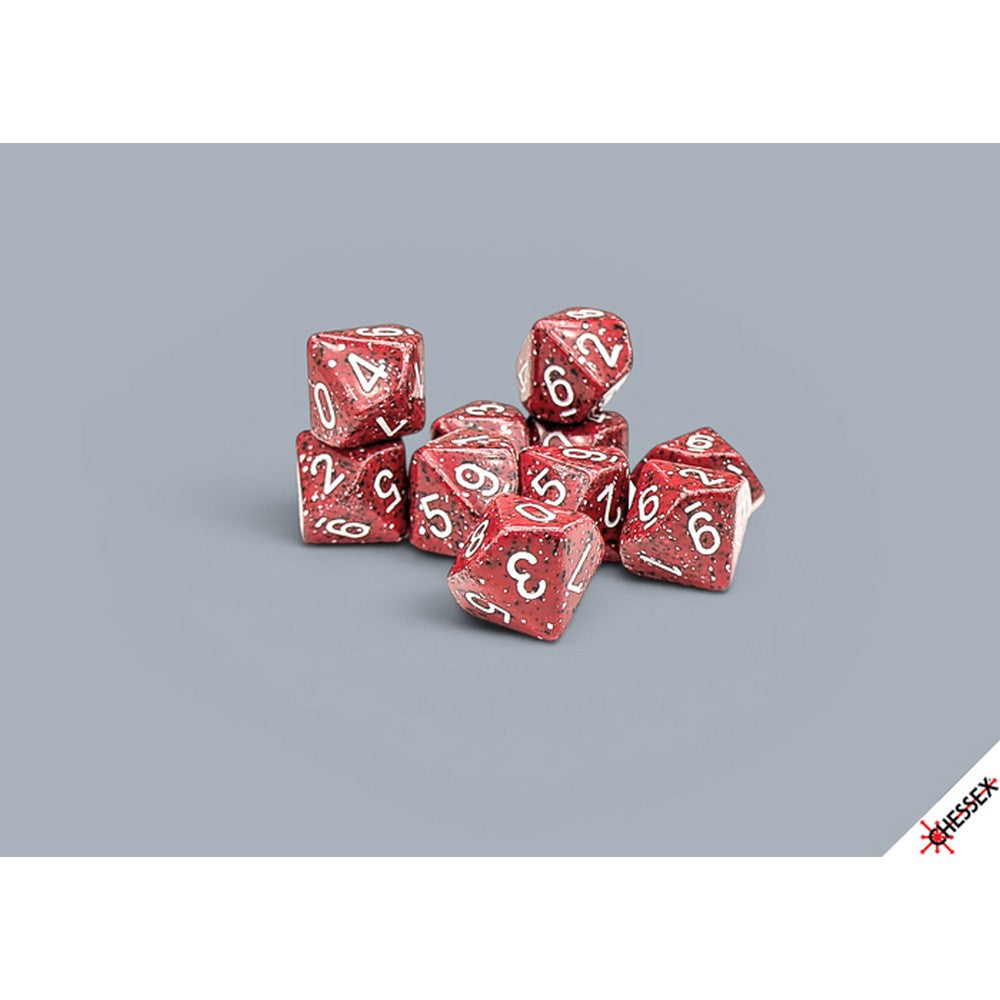 CHX 25174 Speckled Lava Stone Set of Ten d10s