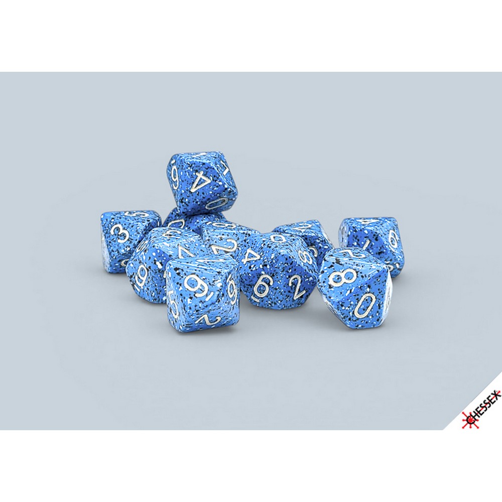 CHX 25176 Speckled Ocean Stone Set of Ten d10s