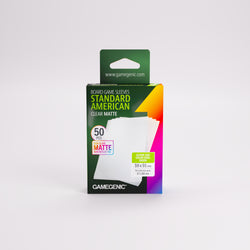 Gamegenic Board Game Card Sleeves - Standard American Clear Matte 59mm x 91mm 50ct