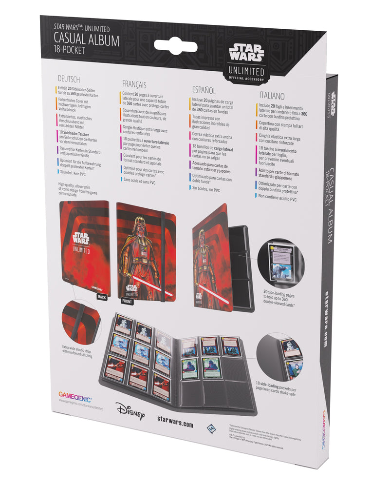 Gamegenic Star Wars Unlimited 18-Pocket Album - Darth Vader Unstoppable