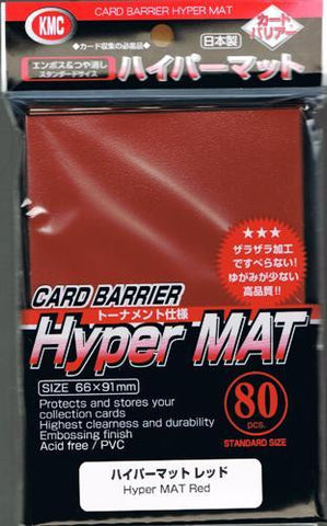 KMC Hyper MAT Sleeve 80 Pack (91mm x 66mm) - Red