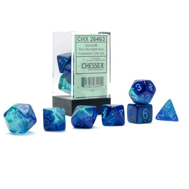 CHX26463 Gemini Blue-Blue/light blue Polyhedral Dice