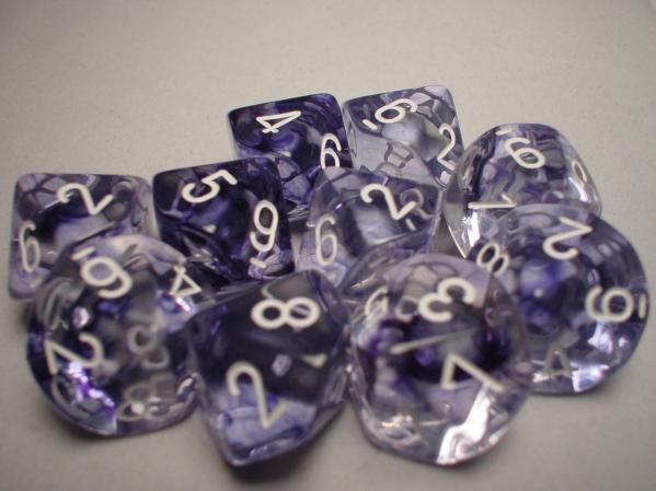 CHX27208 Nebula Black/white D10 Set of 10 Dice