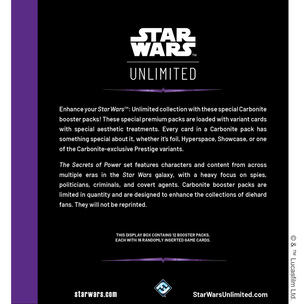 Star Wars Unlimited Secrets of Power Carbonite Booster Box (Preorder)
