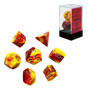 CHX26450 Gemini Red Yellow/Silver Polyhedral Dice