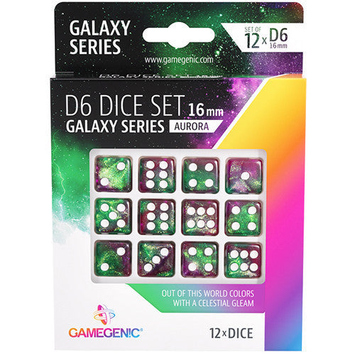 Gamegenic Galaxy Series - Aurora - D6 Dice Set 16mm